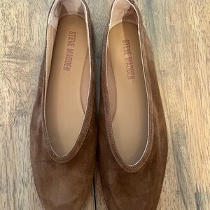 Steve Madden Leni 8M Chestnut Brown Suede Ballet Flats NWOT